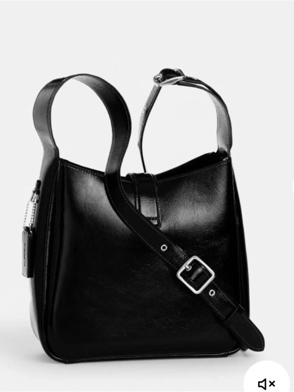 NWOT Coach patent Leather Hadley Bag - Black